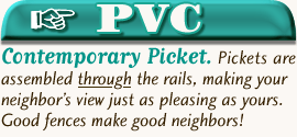 Contemporary Picket PVC Fences