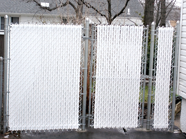 Chain Link with White Slats