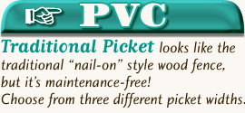 Traditional Picket PVC Fences